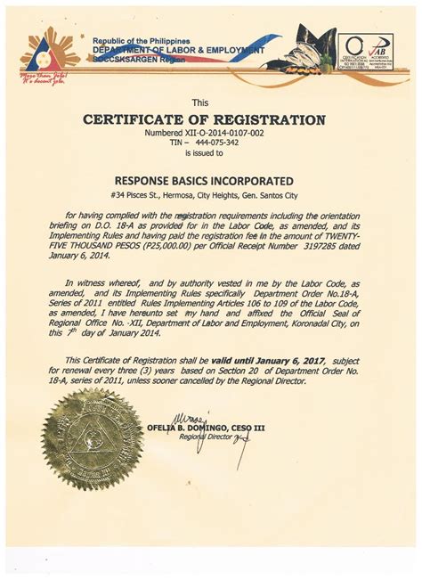 www.dole ncr.gov.ph|dole certificate of registration.